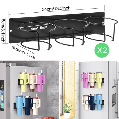 2 Pack Magnetic Stanley Cup Holder, Stanley Cup Organizer, for refrigerators, ovens, coffee machines, supports 10 lbs, suitable for 40/30 oz Stanley. - size: 2 Pack