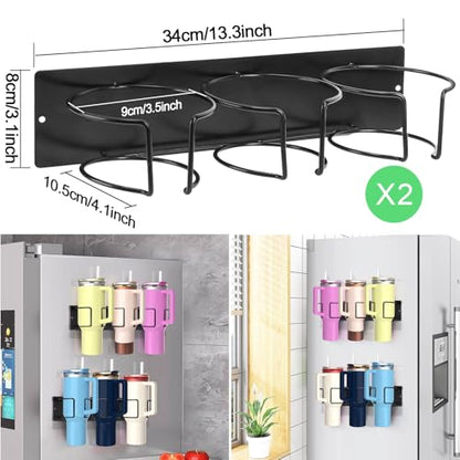 2 Pack Magnetic Stanley Cup Holder, Stanley Cup Organizer, for refrigerators, ovens, coffee machines, supports 10 lbs, suitable for 40/30 oz Stanley. - size: 2 Pack