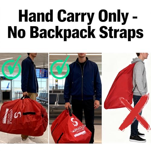 Car Seat Travel Bag for Airplane - Fits Convertible Car Seats, Infant carriers & Booster Seats, Red Upgrade (Red Upgrade) - color: Red Upgrade