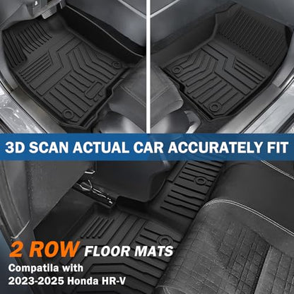 KUST Floor Mats for Honda HR-V 2023-2025 2026, Cargo Mat Floor Liners Back Seat Mats for HRV Accessories, All Weather Protection TPE Rubber Rear Trunk Mat High Edge (Full Set Mats) - style: For │ HR-V 2023-2026 │ Full Set