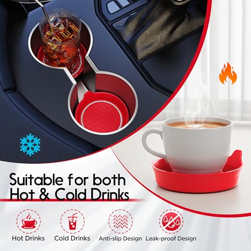 Car Cup Coaster Universal Non-Slip Cup Holders Bling Crystal Rhinestone Car Interior Accessories 4 Pack Red - color: Red, size: 4 Pack