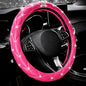 Bling Sparkly Crown Soft Leather Car Steering Wheel Cover For Women Girl,Bling Diamond Crystal Glitter Rhinestones Universal Fit 14.5in-15in Auto Wheel Protector for Suvs,Vans,Sedans,Cars (Crown-Pink) - color: Crown-Pink