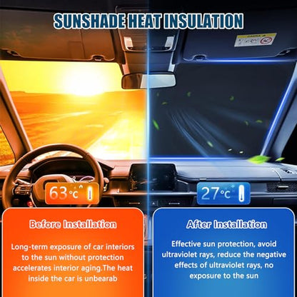 Front Side Window Sun Shade Customized for Mercedes Sprinter VS30 Van 2019-2026, 2PCS Foldable Window Sunshade Sun Protector for Side Windows Reflect UV Privacy Protection - color: Side Window