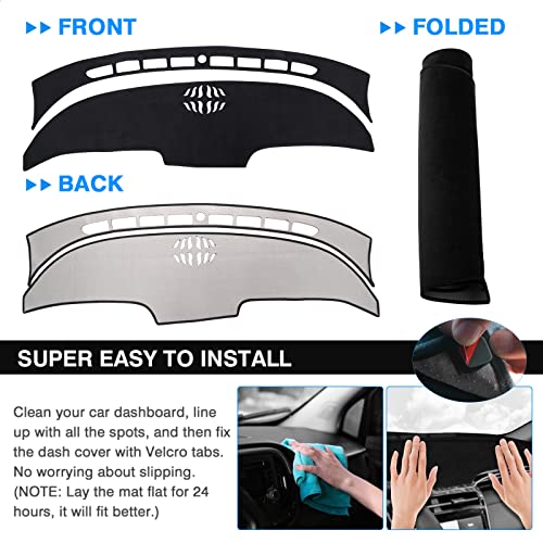 Autorder Dashboard Cover Mat for Hyundai Santa Cruz 2022 2023 2024 Accessories Dash Cover Flannel Dash Mat Sunshade Glare UV Rays Protector - size: 2022-2024 Hyundai Santa Cruz