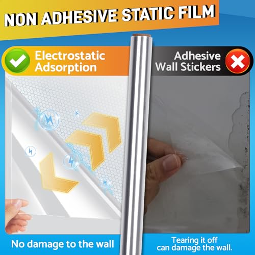 Clear Wall Protector, Electrostatic Wall Protective Film, Transparent Static Cling Plastic Stickers for Kitchen & Office from Bin, Chair Back, Furniture, Door, Dog, Cat 6.6 ft - size: 15.7inX6.6ft