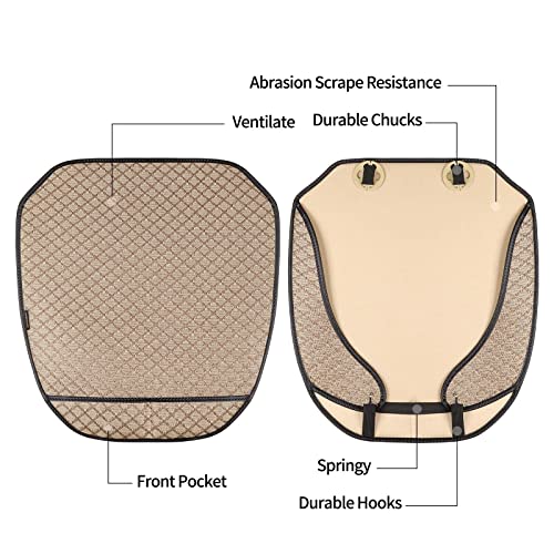 2 Pack Bottom Car Seat Cover with Storage Pocket，Breathable Car Seat Protector，Luxury Front Seat Cover，Anti-Skid Four Seasons General, fits Most Vehicles.(Beige,2PCS) - color: Beige-2PCS