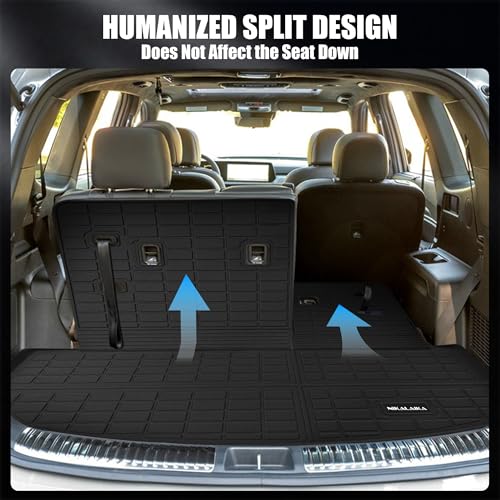 Floor Mats & Trunk Mat for All-New 2024 2025 Chevrolet/Chevy Traverse (8 Seats) with Backrest Mat All Weather Protection TPE Rubber Full Set Floor Liners Automotive Accessories, Black - size: Full Set Mats for 2024-2025 Traverse 8 Seats