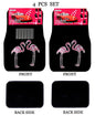Universal Fit Front/Rear 4-Piece Full Set Crystal Bling Rhinestone Studded Carpet Car SUV Truck Floor Mats (Flamingo/Black) - color: Flamingo/Black