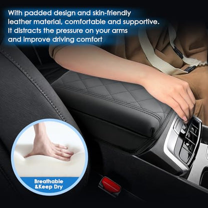 2022-2026 Santa Cruz Center Console Cover for Hyundai Santa Cruz (SE/SEL/Night/SEL Premium/SEL Activity/XRT/Limited), Cushion&Comfy Leather Armrest Cover 2025 Santa Cruz Accessories (Padded) - color: (for Santa Cruz) - Padded