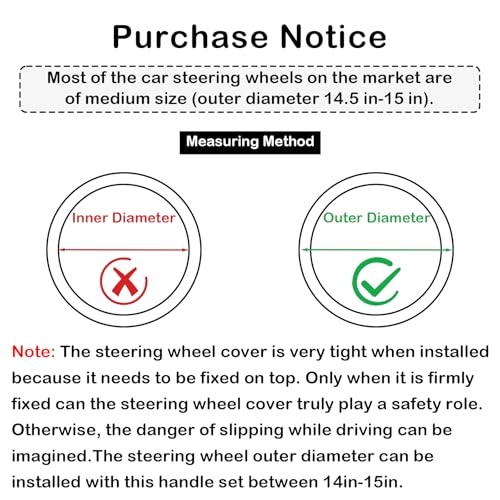 Steering Wheel Cover, with Non-Slip Lining, Cool in Summer Warm in Winter for Men Women, 14.5-15 Inch Non-Slip Breathable Leather Car Steering Wheel Protector - color: Gradient Blue