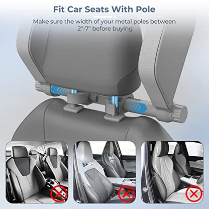 Car Headrest Pillow, Road Pal Headrest, Adjustable Car Seat Head Neck Support, U Shaped Car Sleeping Pillow for Kids & Adults (Grey) - color: Grey