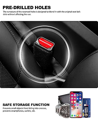 Leather Car Seat Gap Filler Spacer Universal Seat Gap Filler Plug for Car SUV Truck Fit Organizer Fill The Gap Between Seat and Console Stop Things from Dropping - color: Black leather