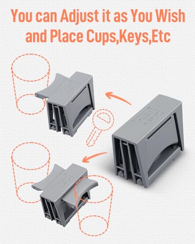 Car Cup Holder Insert Divider Center Console Fit for Toyota Corolla 2009 2010 2011 2012 2013 Cup Holder Divider Plug-in Replaces 55620-12150-E0 Gray