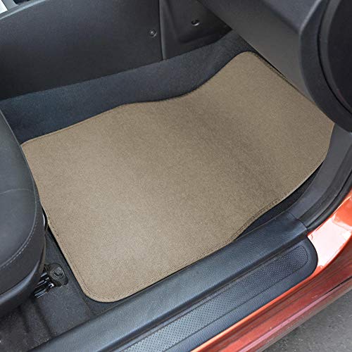 BDK Beige Heavy Duty Front & Rear Carpet Floor Mats Universal Liners for Car SUV Van & Truck, All Weather Protection with Anti-Slip Nibs, Fit Contours of Most Vehicles, MT-300-MB_carpvar