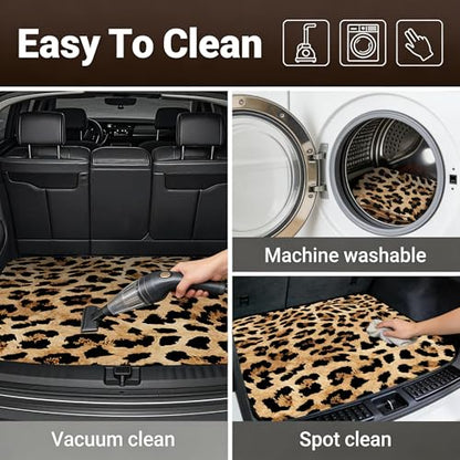 Car Trunk Mat - Universal Size 29" x 39", Leopard Print Pattern Cargo Liner, Car Accessory for SUVs/Sedan/Wagons, Durable Protective Mat, Trunk Liner for Families/Travel Enthusiasts - style: Leopard Print-6