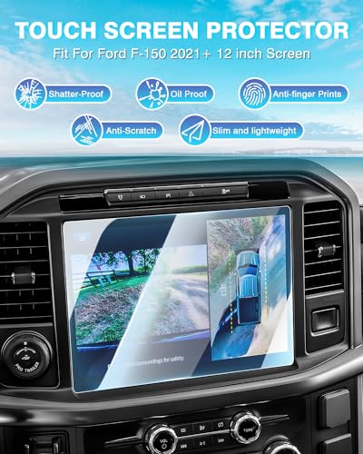 2 Pack Screen Protector for 2021-2025 Ford F150/F-150 Lightning 15.5-Inch Accessories [No Glare & Fingerprint] for 9H Hardness Tempered Glass Navigation Touchscreen - size: 2021-2025 Ford F150/F-150 Lightning