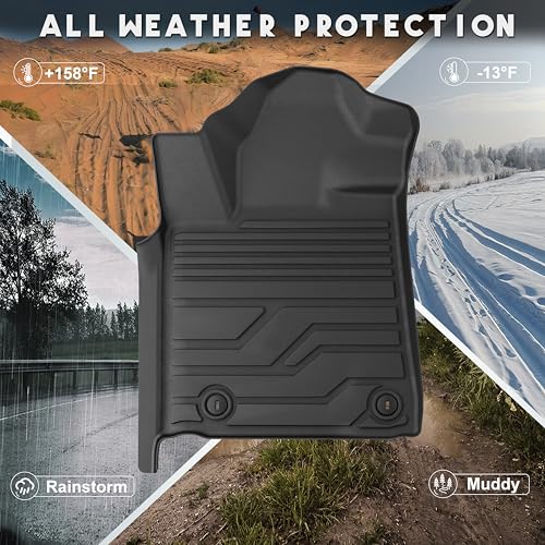 KARPAL Floor Mats Fit for Toyota Tundra 2014-2021 (Only for CrewMax Cab), Custom Fit All Weather TPE Floor Liners, 1st & 2nd Row, Tundra SR/SR5/TRD PRO/Limited Accessories - style: 2014-2021 | For Toyota Tundra CrewMax Cab | 1st & 2nd Row