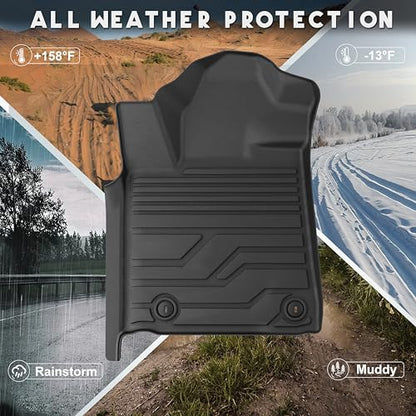 KARPAL Floor Mats Fit for Toyota Tundra 2014-2021 (Only for CrewMax Cab), Custom Fit All Weather TPE Floor Liners, 1st & 2nd Row, Tundra SR/SR5/TRD PRO/Limited Accessories - style: 2014-2021 | For Toyota Tundra CrewMax Cab | 1st & 2nd Row
