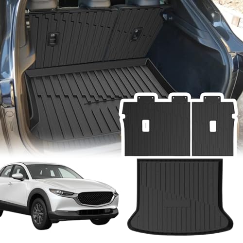 Cargo Liner Compatible with 2021-2025 Mazda CX-30 Trunk Mat Cargo Mat Back Seat Cover Protector(Backrest Mats+Trunk Mat) - size: FOR CX-30 2021-2025