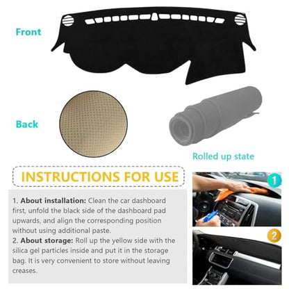 Dashboard Cover Suitable for Hyundai Sonata 2011 2012 2013 2014 Car Dashboard Cover Sun Visor Mat Non-Slip Polyester Dashboard Accessories - size: 2011-2014 for Hyundai Sonata