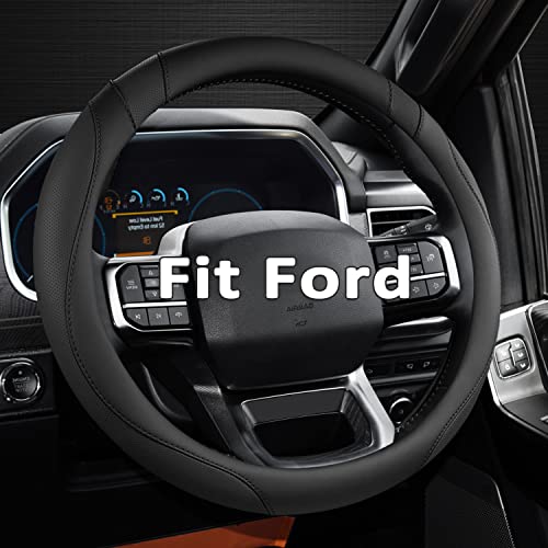 West Llama Customized Auto Car Steering Wheel Cover for Ford F-150, F-250, F-350, Expedition (Black) - color: Black, size: Large Size (15 ½''-16'')