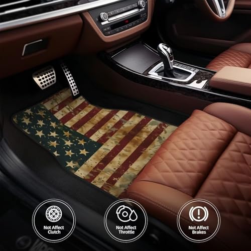 4-Piece Car Floor Mats Patriot American Flag All-Weather Protection American Flag USA Flags Car Carpets Heavy-Duty Car Carpets Auto Universal Fit Car Accessories All-Season Mats - color: Flags
