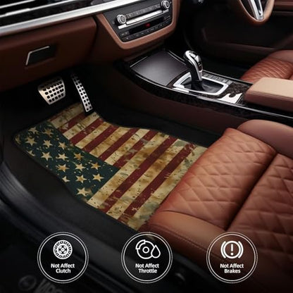 4-Piece Car Floor Mats Patriot American Flag All-Weather Protection American Flag USA Flags Car Carpets Heavy-Duty Car Carpets Auto Universal Fit Car Accessories All-Season Mats - color: Flags