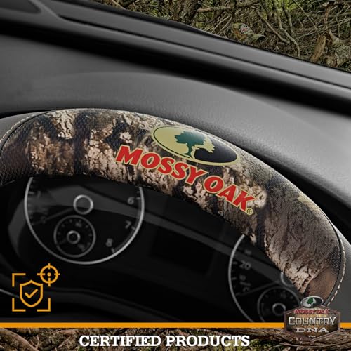 Mossy Oak Full Camo Steering Wheel Cover - Made from Premium Leather, Universal Fit for 14 1/2 to 15 inches - Official Licensed Product - Gray Color - color: Gray