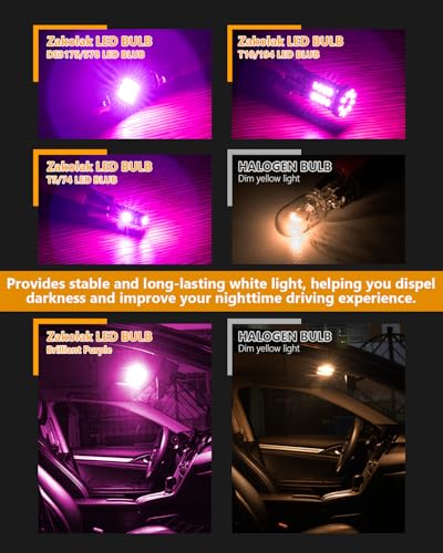 Zakolak 24PCS LED Interior Car Lights, Extremely Bright LED Bulb Kit, Applicable to Dome Map Door Lights and Other Parts Replacement for Your Cars, to Help You See Inside The Car at Night（Purple） - color: Purple