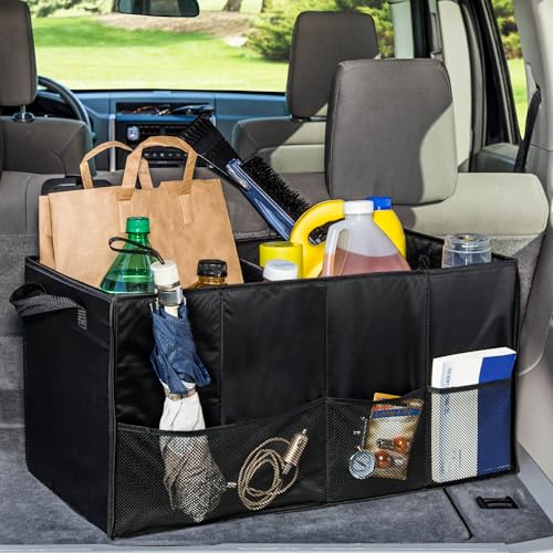 Honey-Can-Do SFT-01166 Soft Storage Chest, Black Folding Car Trunk Organizer - size: 25.5"L
