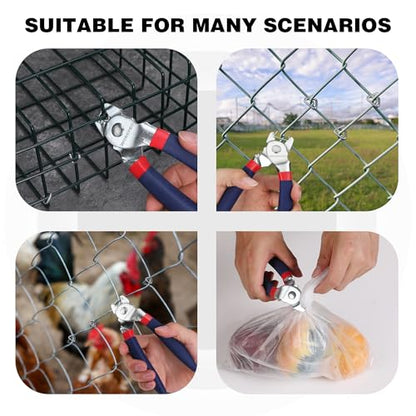WORKPRO Bent Hog Ring Pliers with 500 Pcs 3/4" Hog Rings, Galvanized Steel Hog Rings Perfect for Furniture Upholstery, Auto Upholstery, Plastic Meat & Sausage Casings - style: Bent Hog Ring Pliers Set