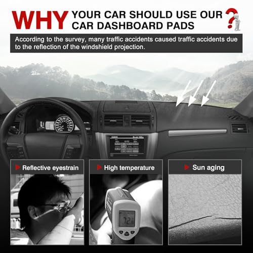 Autorder Dashboard Cover Mat for 2006-2009 Ford Fusion/Mercury Milan Accessories Dash Cover Upgrade Flannel Dash Mat Sunshade Glare UV Rays Protector - size: 2006-2009 Fusion
