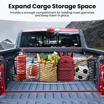 Canvcle Trunk Cargo Net for 2022-2025 2026 Ford Maverick Accessories Envelope Style Mesh Trunk Net Organizer and Storage Stretchable Adjustable Elastic Nylon Rear Cargo Netting with Hooks - style: for Ford Maverick