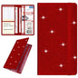Wisdompro Car Document Holder Organiser, PU Leather Vehicle Insurance and Registration Holders Wallet Case for ID Card, Driving Licence, Key Contact Information Cards - color: Glitter Red