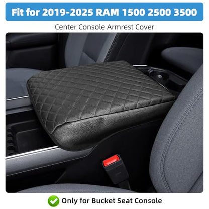 Center Console Armrest Cover for Dodge RAM 1500 2500 3500 2019 2020 2021 2022 2023 2024 2025 Accessories Fully Covered Anti-Scratch Protector Interior Accessories(Only for Bucket Seat Console) - size: Compatible with RAM 2019-2025