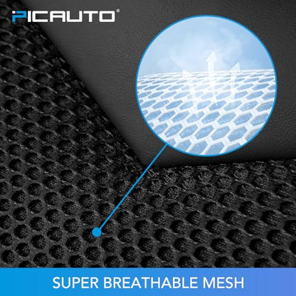 PIC AUTO Car Seat Cover, Super Breathable Mesh Front Seat Cover for Cars, Gray Leather Seat Covers, Universal Fit, Durable, Airbag Compatible, Suitable for SUVs, Trucks, Sedans, and Vehicles - color: Gray