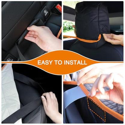 Back Seat Cover for Tesla Model Y/3 with 2 PCS Door Protector Easy to Install Rear Seat Protector for Kids/Dogs Protects Car Seat from Messes No Chemical Smell Bench Seat Cover for Model Y/3 - size: Bench Style