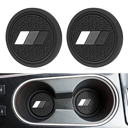 Cup Holder for Toyota Accessories Tacoma TRD 4Runner Tundra Rav4 Highlander, Classic Retro Style Tri-Color Interior Insert Coaster (2.75 Inch, White/Light Gray/Dark Gray)