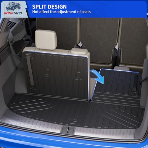 Rongtaod Cargo Mat Compatible with 2026 Hyundai Palisade Gas Trunk Mat Trunk Liner Cargo Liner Back Seat Cover Protector TPE All Weather Palisade Accessories (Trunk Mat with Backrest Mat) - color: 26,Trunk Mat with Backrest Mat