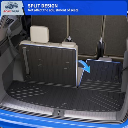 Rongtaod Cargo Mat Compatible with 2026 Hyundai Palisade Gas Trunk Mat Trunk Liner Cargo Liner Back Seat Cover Protector TPE All Weather Palisade Accessories (Trunk Mat with Backrest Mat) - color: 26,Trunk Mat with Backrest Mat