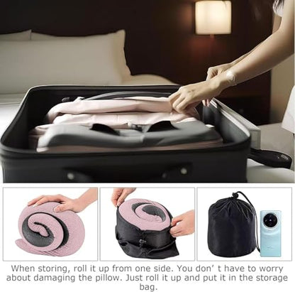 WEERSHUN Travel Pillow for Airplanes, 2026 New Memory Foam Neck Pillow with Chin Wrap for Traveling, Suitable for Airplanes, Offices and Cars (Pink)