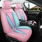 Red Rain Pink and Blue Leather Seat Cover Universal Car Seat Cover Full Set Auto Seat Cushion Cover (JJ-Pink+Blue) - color: JJ-Pink+Blue