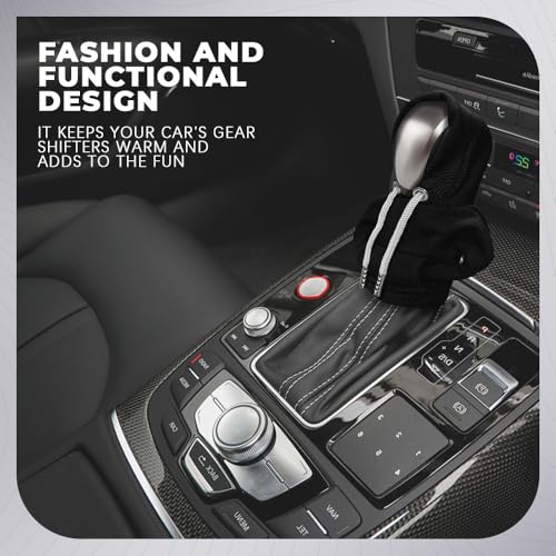 Gear Shift Hoodie, Gear Shift Cover, Fashionable Hoodie Automotive Gear Shift Knob Protector, Car Accessories Mini Sweater Gear Shift Knob Cover for Car Gear Shift Levers (Black) - color: Black