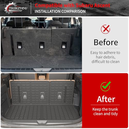 Floor Mats Compatible with 2019-2025 2026 Subaru Ascent Cargo Mat Liner TPE Back Seat Cover Protector 2023 Ascent Accessories (Fit 7&8 Seats, Trunk Mat+3rd Row Backrest Mats+Floor Mats) - style: For Subaru Ascent | 2019-2026