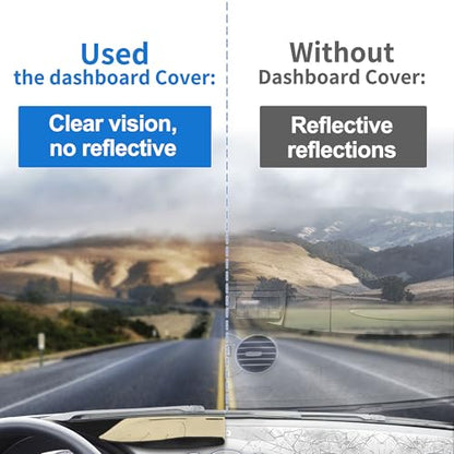 Dashboard Cover Anti-Slip/Anti Dust Dash Cover Mat Carpet for Toyota Corolla 2014-2018 Flannel Beige