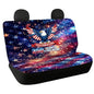 AFPANQZ Car Seat Covers 2 Pcs Back Seat Cushion Split Bench Covers, American Eagle Galaxy Print Universal Rear Seat Protector for SUV Trucks Sedan - color: American Eagle Galaxy