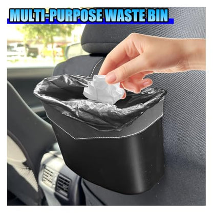 Mini Car Trash Can - Leak-Proof Hanging Car Garbage Can Auto Trash Bag Organizer - Small Garbage Bin Container Vehicle Front Back Seat Storage Accessories for Cars Home Office (BackSeat) - size: BackSeat