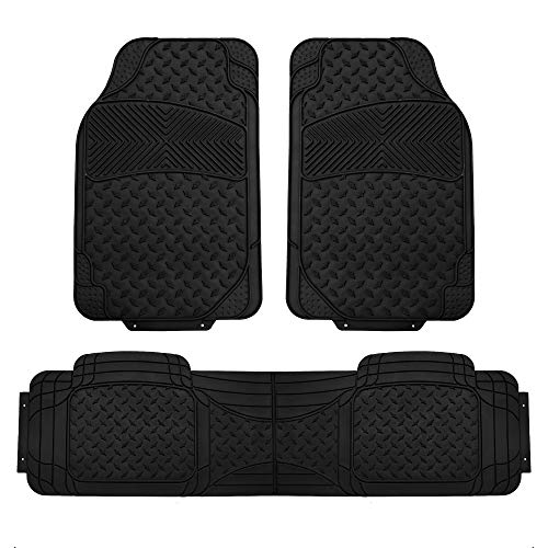 FH Group Car Floor Mats - Heavy-Duty Rubber Floor Mats for Cars, Universal Fit Full Set, Trimmable Automotive Floor Mats, ClimaProof Floor Mats For Most Sedan, SUV, Truck Floor Mats Black - color: Black, size: Full Set