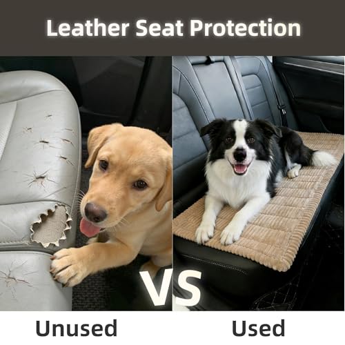 Dog Car Seat Cover, Pet Couch Covers for Car and Sofa, Non-Slip Backseat Pet Bed Mat, Machine Washable, Soft Plush Travel Seat Protector with Portable Storage Bag (Brown,23.6''×59'') - color: Brown, size: 23.6''×59''