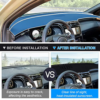 Autorder Dashboard Cover Mat for Hyundai Santa Cruz 2022 2023 2024 Accessories Dash Cover Flannel Dash Mat Sunshade Glare UV Rays Protector - size: 2022-2024 Hyundai Santa Cruz